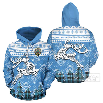 Clergy Clan Christmas Hoodie Celtic Reindeer Style