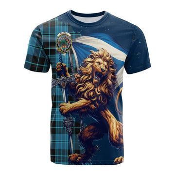Clergy Tartan Family Crest Cotton T-shirt with Scottish Majestic Lion Kid's Shirt - Tartan Vibes Clothing