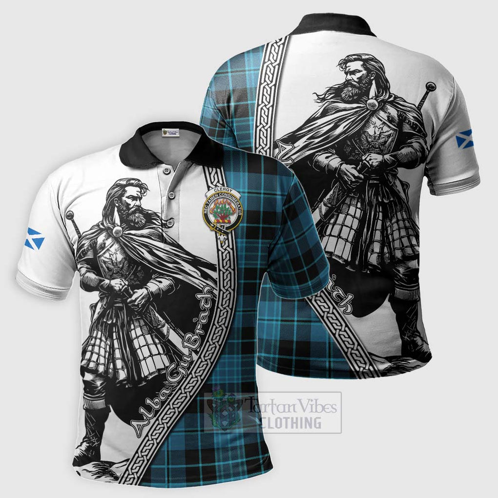 Clergy Tartan Clan Crest Polo Shirt with Highlander Warrior Celtic Style Kid - Tartan Vibes Clothing