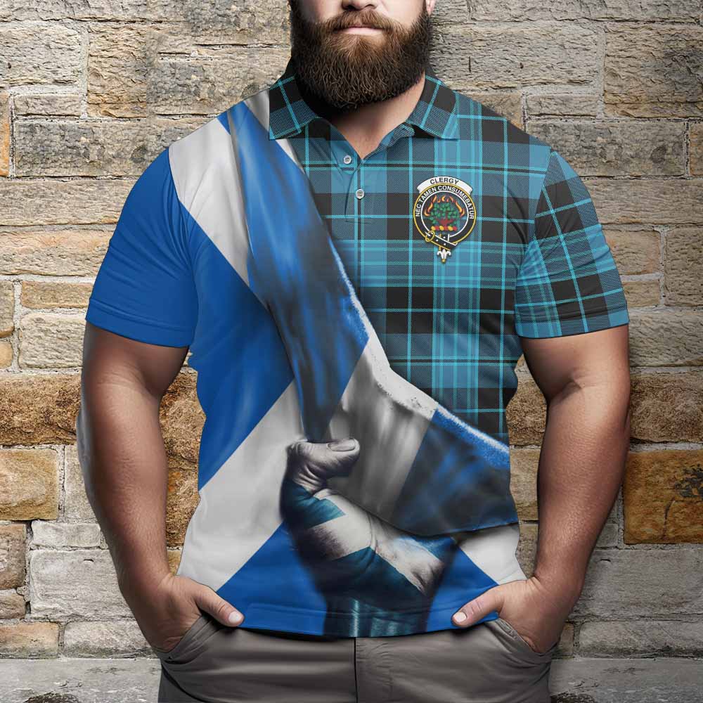 Tartan Vibes Clothing Clergy Tartan Polo Shirt with Family Crest Scotland Patriotic Style