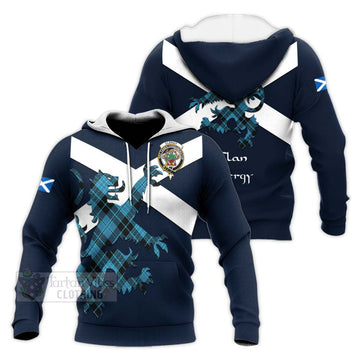 Clergy Tartan Lion Rampant Knitted Hoodie Proudly Display Your Heritage with Alba Gu Brath and Clan Name Unisex Knitted Pullover Hoodie - Tartan Vibes Clothing