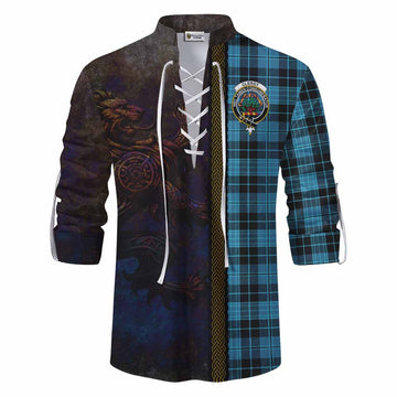 Clergy Tartan Family Crest Ghillie Kilt Shirt Alba Gu Brath Be Brave Lion Ancient Style Men - Tartan Vibes Clothing