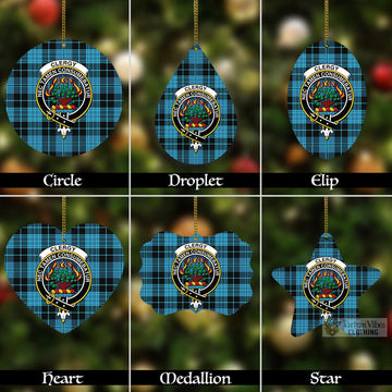 Clergy Tartan Christmas Aluminium Ornament with Family Crest