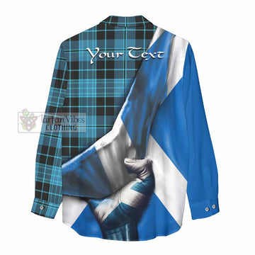 Clergy Tartan Women's Casual Shirt with Family Crest Scotland Patriotic Style