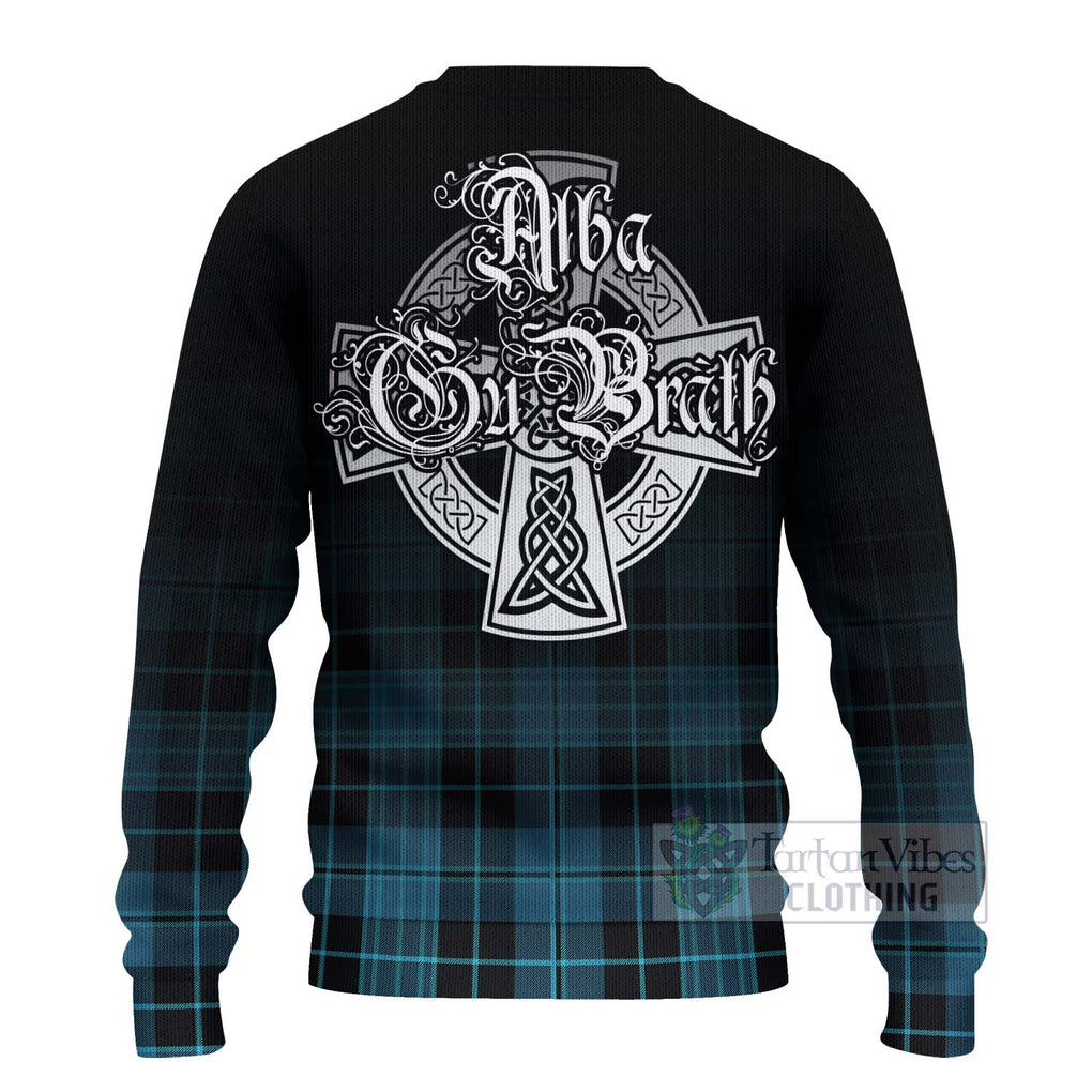 Tartan Vibes Clothing Clergy Tartan Knitted Sweater Featuring Alba Gu Brath Family Crest Celtic Inspired