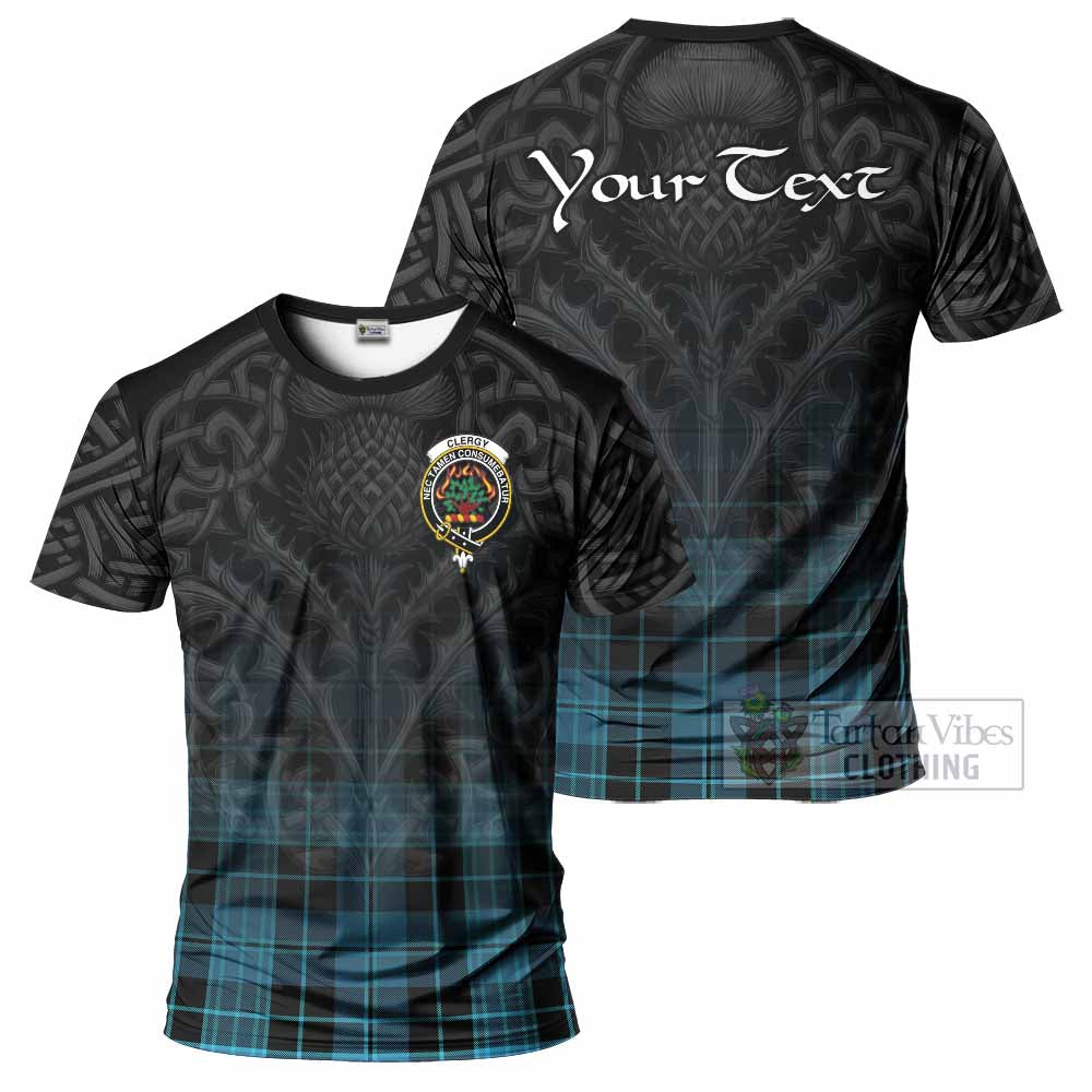 Tartan Vibes Clothing Clergy Tartan T-Shirt with Family Crest Celtic Thistle Vibes