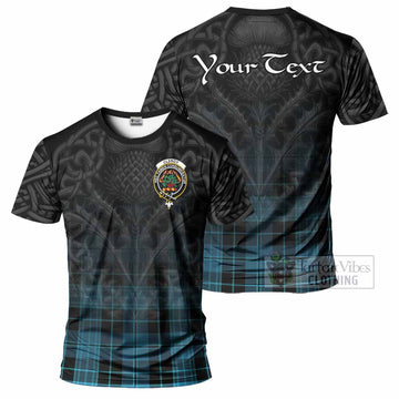 Clergy Tartan T-Shirt with Family Crest Celtic Thistle Vibes