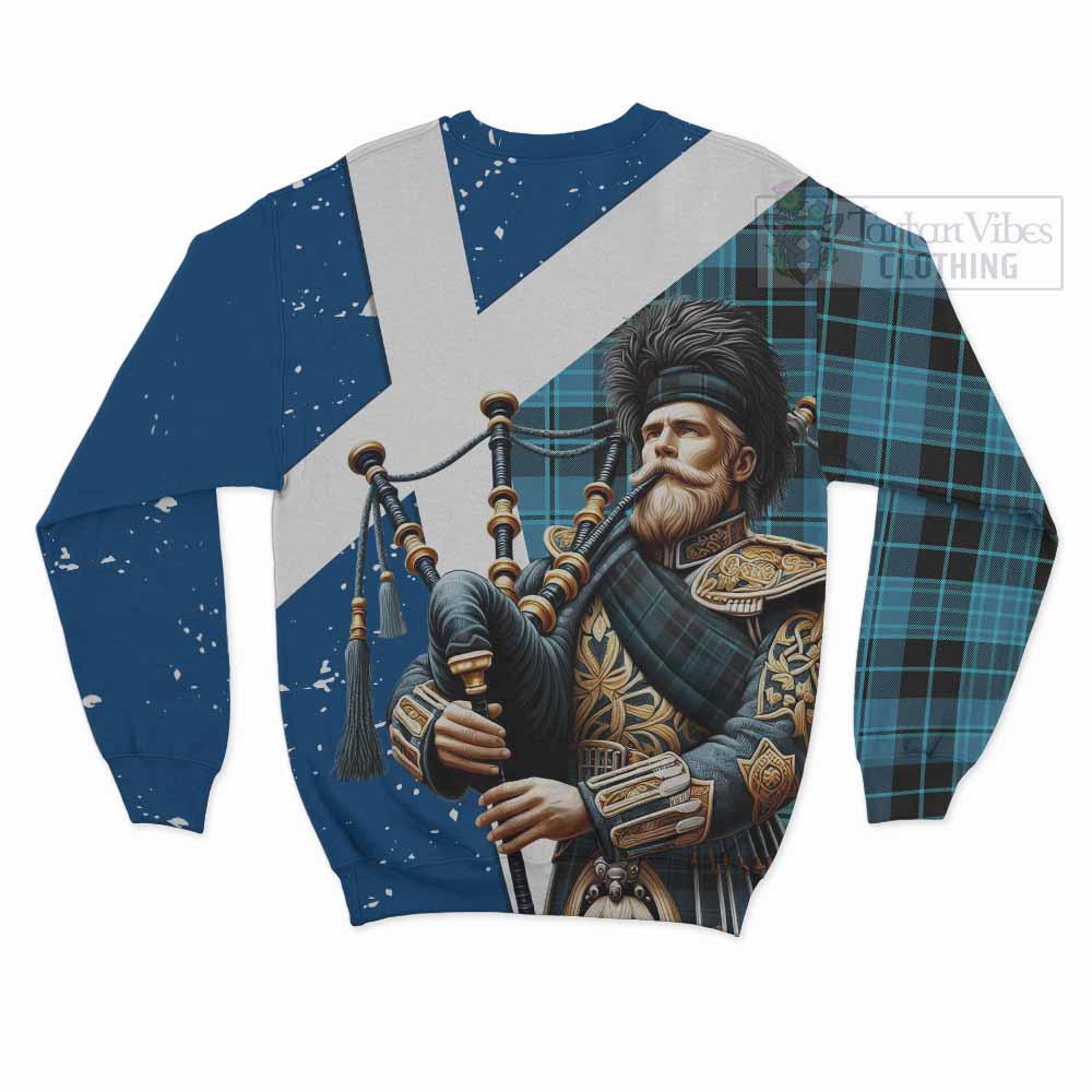 Tartan Vibes Clothing Clergy Tartan Sweatshirt with Family Crest Scottish Bagpiper Vibes