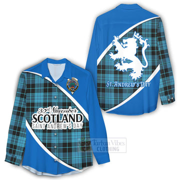 Clergy Family Crest Tartan Women's Casual Shirt Celebrate Saint Andrew's Day in Style - Tartan Vibes Clothing