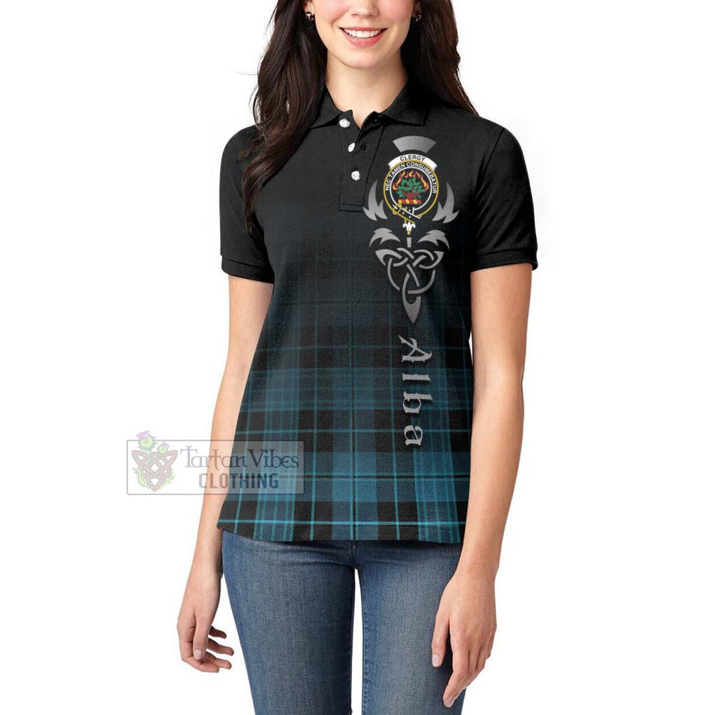 Tartan Vibes Clothing Clergy Tartan Women's Polo Shirt Featuring Alba Gu Brath Family Crest Celtic Inspired