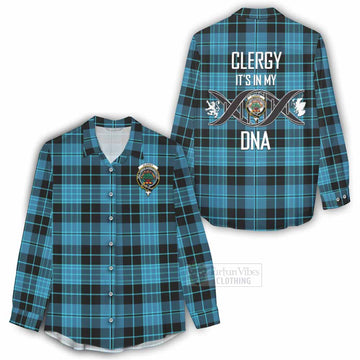 Clergy Tartan Women's Casual Shirt with Family Crest DNA In Me Style