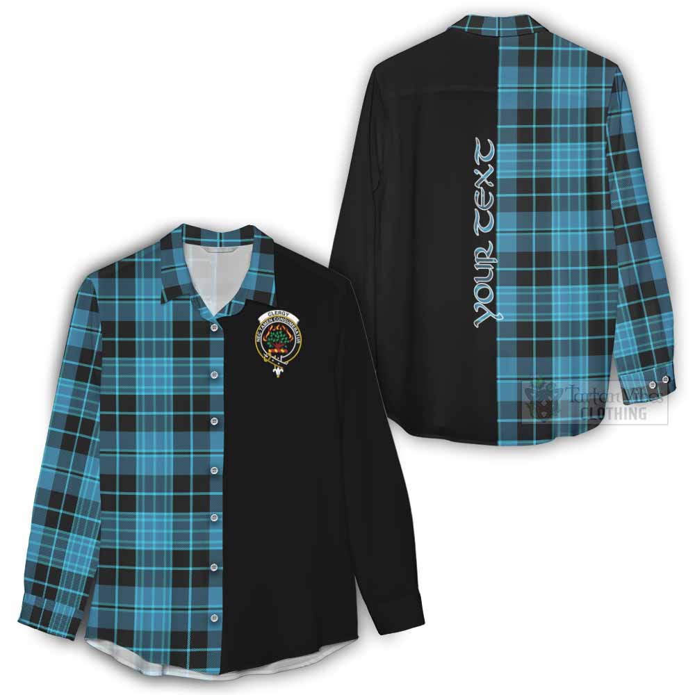 Tartan Vibes Clothing Clergy Tartan Women's Casual Shirt with Family Crest and Half Of Me Style