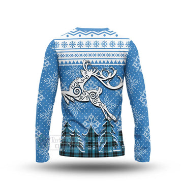 Clergy Clan Christmas Long Sleeve T-Shirt Celtic Reindeer Style