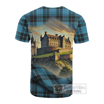 Clergy Tartan Family Crest Cotton T-shirt with Scottish Ancient Castle Style - Tartan Vibes Clothing