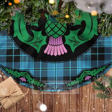Clergy Tartan Christmas Tree Skirt Scottish Thistle Style - Tartan Vibes Clothing