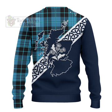 Clergy Tartan Ugly Sweater Featuring Thistle and Scotland Map