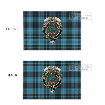 Clergy Tartan House Flag with Family Crest - Tartan Vibes Clothing