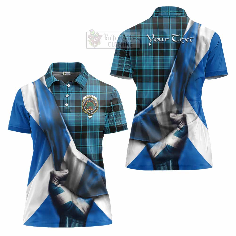 Tartan Vibes Clothing Clergy Tartan Women's Polo Shirt with Family Crest Scotland Patriotic Style