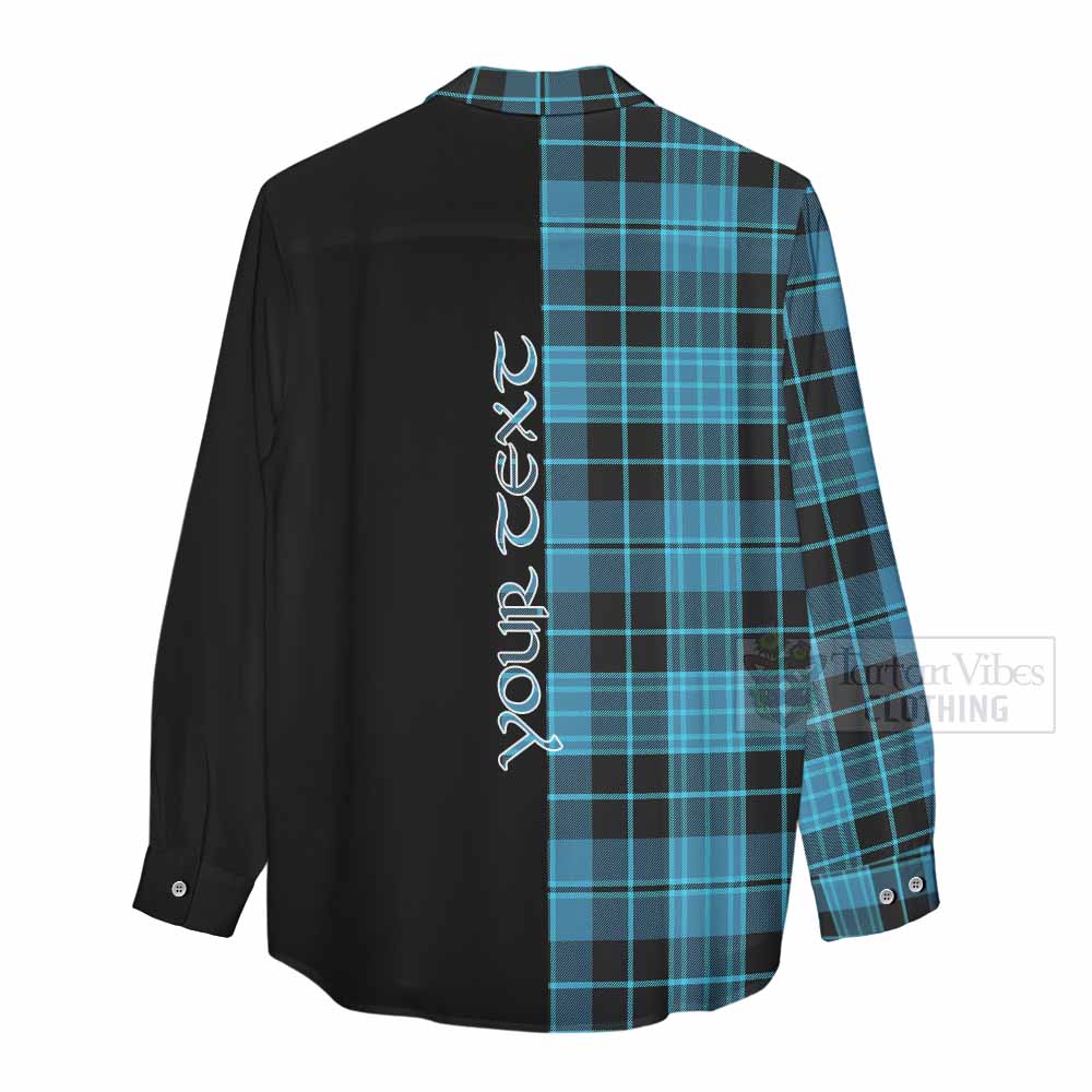 Tartan Vibes Clothing Clergy Tartan Women's Casual Shirt with Family Crest and Half Of Me Style