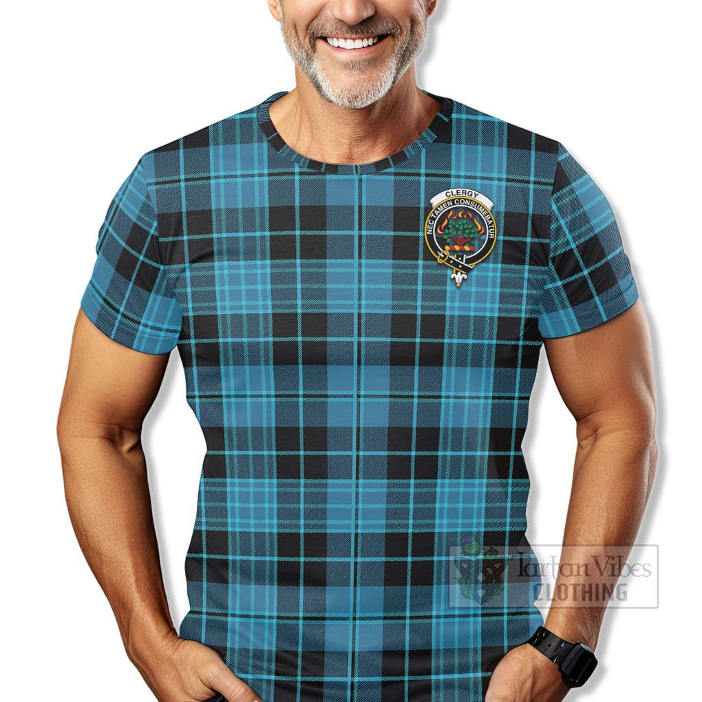 Tartan Vibes Clothing Clergy Tartan T-Shirt with Family Crest Celtic Skull Style