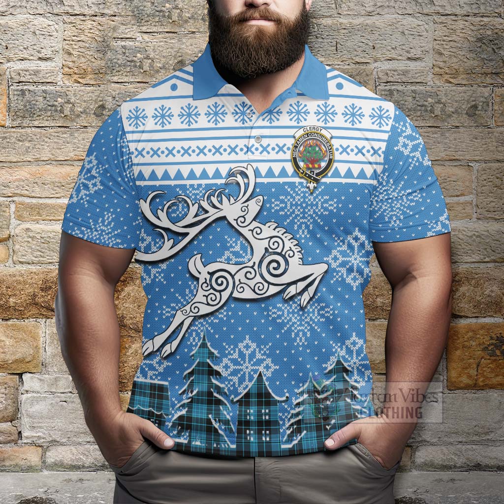 Tartan Vibes Clothing Clergy Clan Christmas Polo Shirt Celtic Reindeer Style