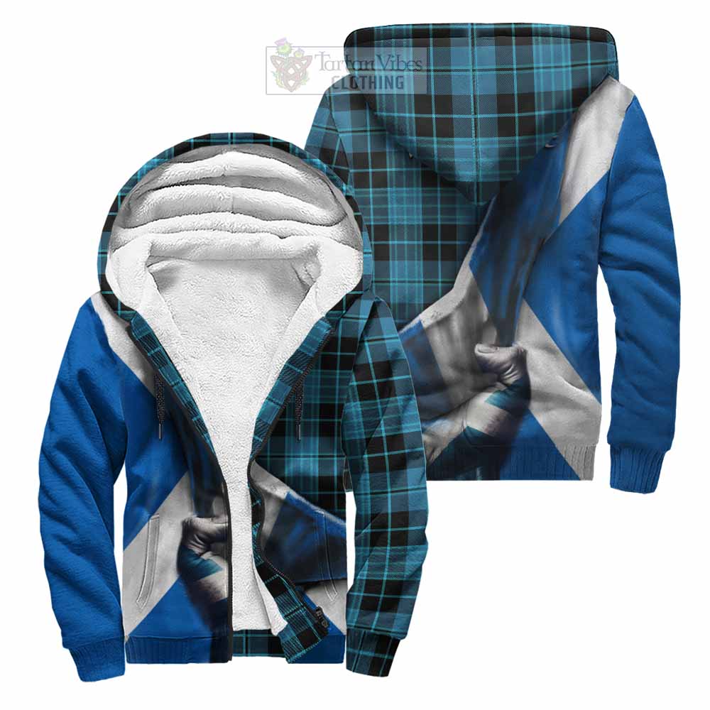 Tartan Vibes Clothing Clergy Tartan Sherpa Hoodie with Family Crest Scotland Patriotic Style