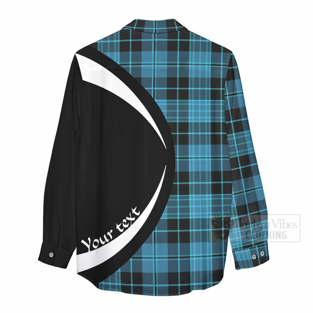 Tartan Vibes Clothing Clergy Tartan Women's Casual Shirt with Family Crest Circle Style