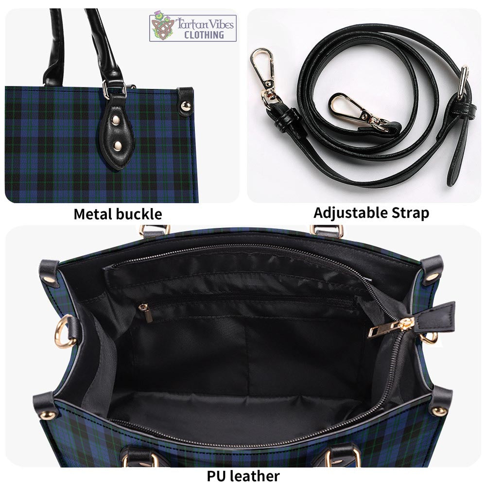 Tartan Vibes Clothing Clergy Blue Tartan Luxury Leather Handbags