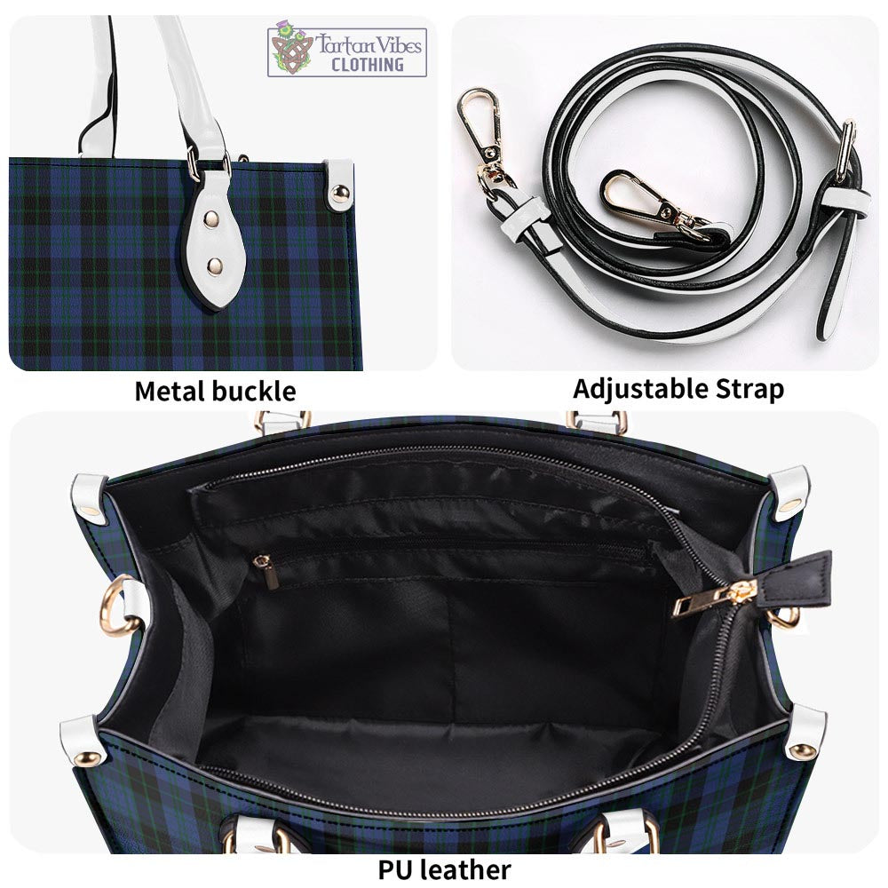 Tartan Vibes Clothing Clergy Blue Tartan Luxury Leather Handbags