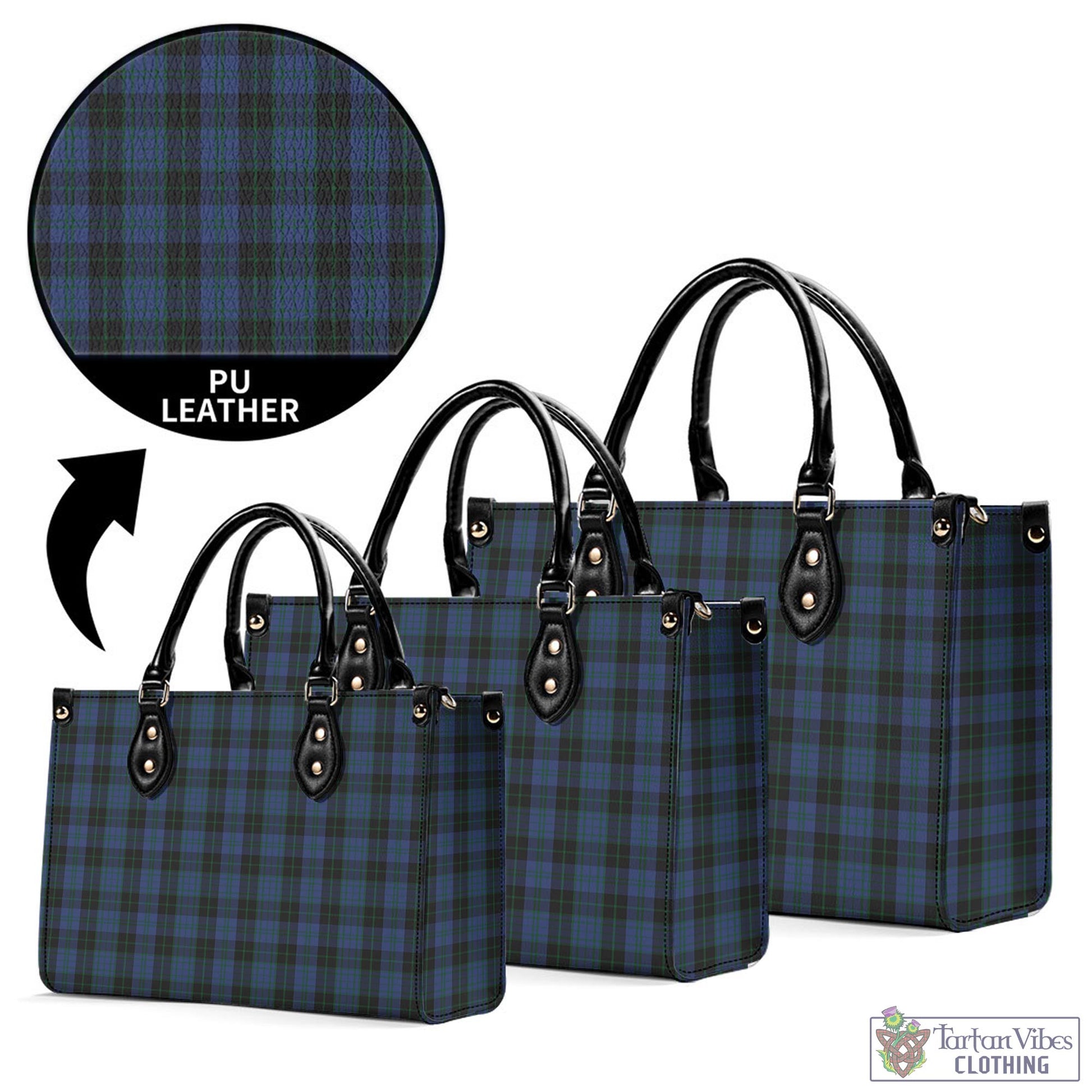 Tartan Vibes Clothing Clergy Blue Tartan Luxury Leather Handbags