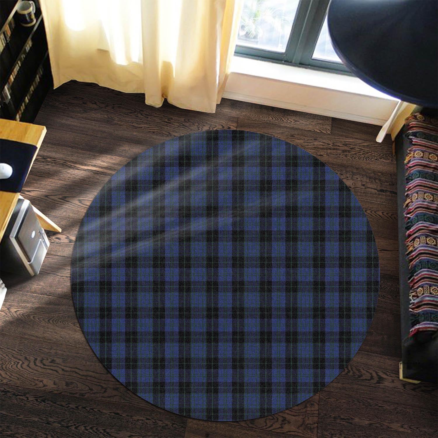 Clergy Blue Tartan Round Rug - Tartanvibesclothing