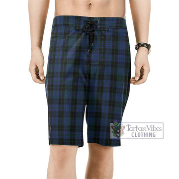 Clergy Blue Tartan Men's Board Shorts