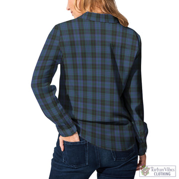 Clergy Blue Tartan Women's Casual Shirt