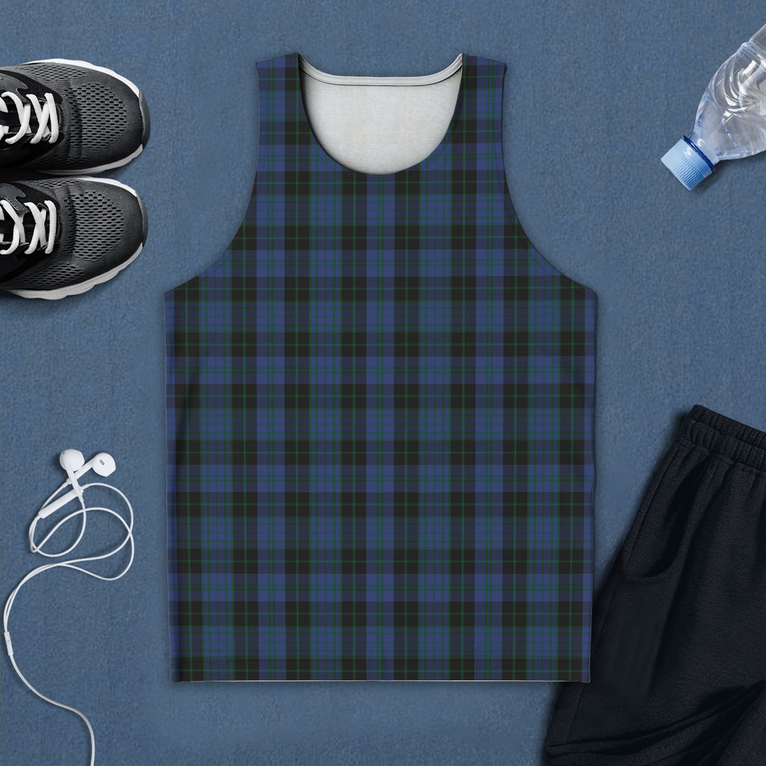 clergy-blue-tartan-mens-tank-top