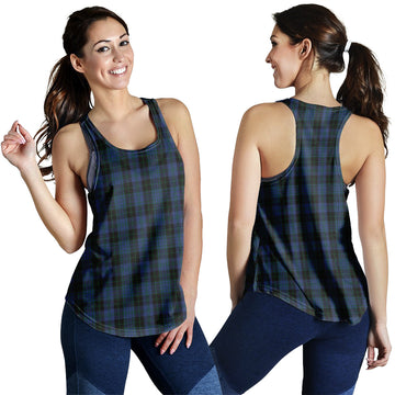 Clergy Blue Tartan Women Racerback Tanks