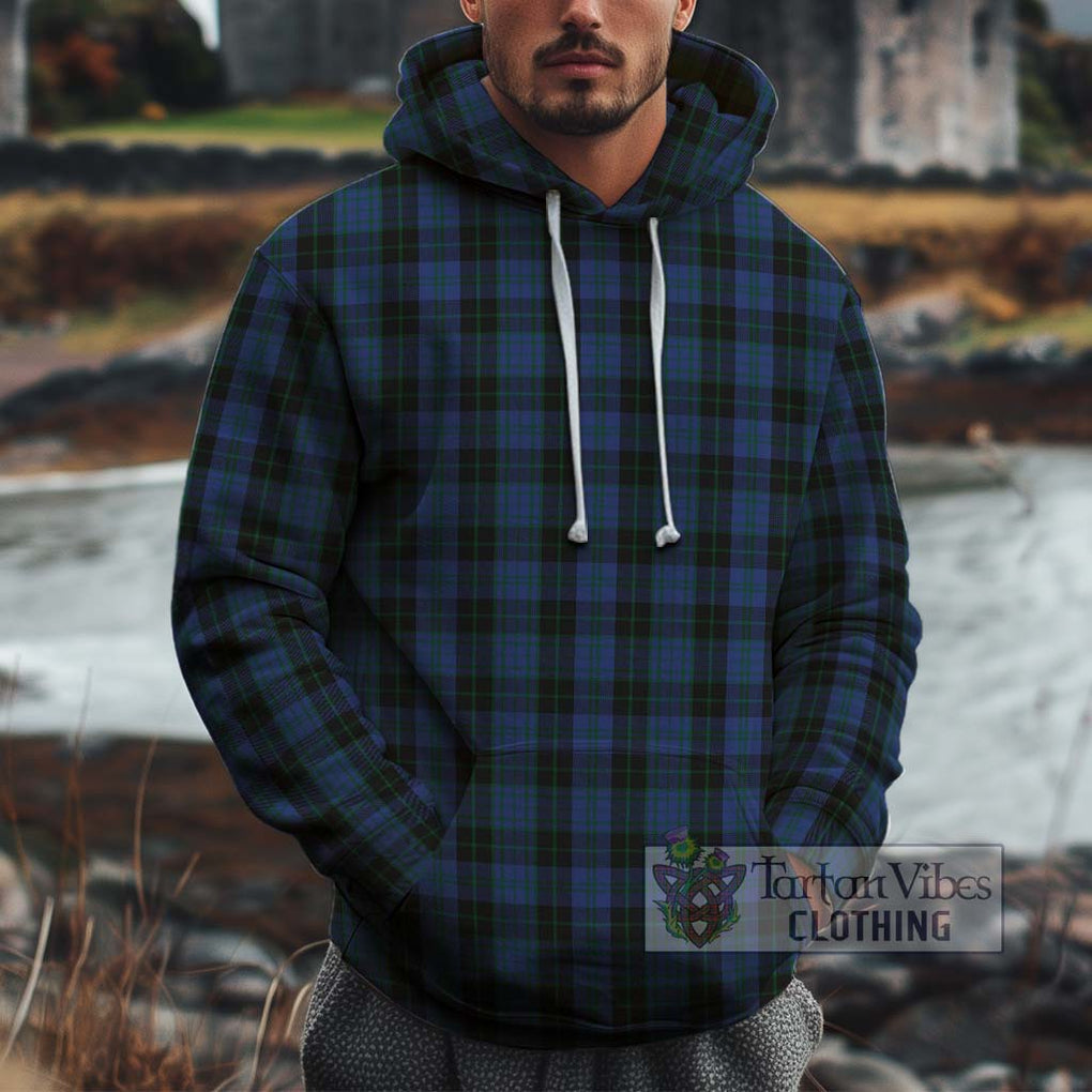 Clergy Blue Tartan Cotton Hoodie Pullover Hoodie XS - Tartan Vibes Clothing