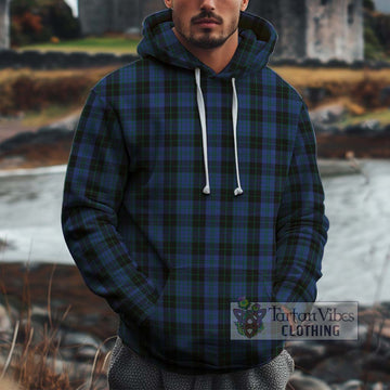 Clergy Blue Tartan Cotton Hoodie