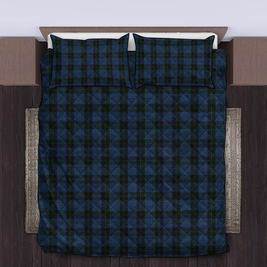 Clergy Blue Tartan Quilt Bed Set King - Tartan Vibes Clothing