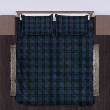 Clergy Blue Tartan Quilt Bed Set