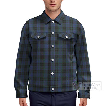 Clergy Blue Tartan Unisex Lapel Cotton Jacket