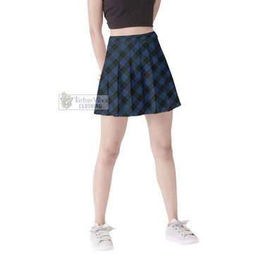 Clergy Blue Tartan Women's Plated Mini Skirt