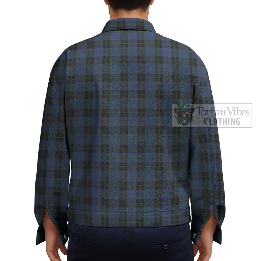 Clergy Blue Tartan Unisex Lapel Cotton Jacket - Tartan Vibes Clothing