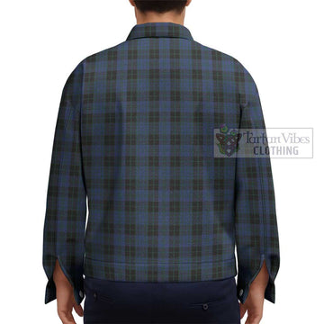 Clergy Blue Tartan Unisex Lapel Cotton Jacket