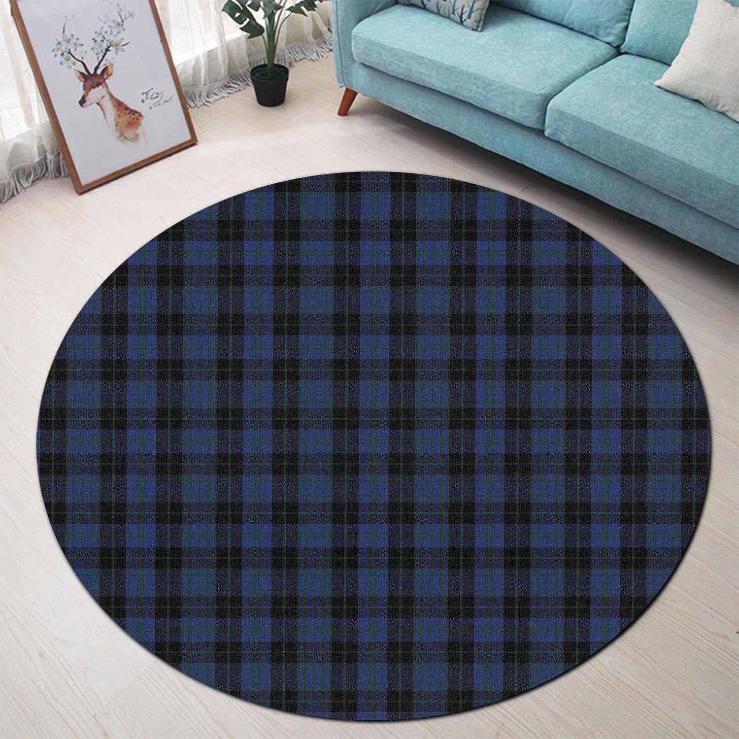 Clergy Blue Tartan Round Rug - Tartanvibesclothing