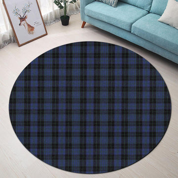 Clergy Blue Tartan Round Rug