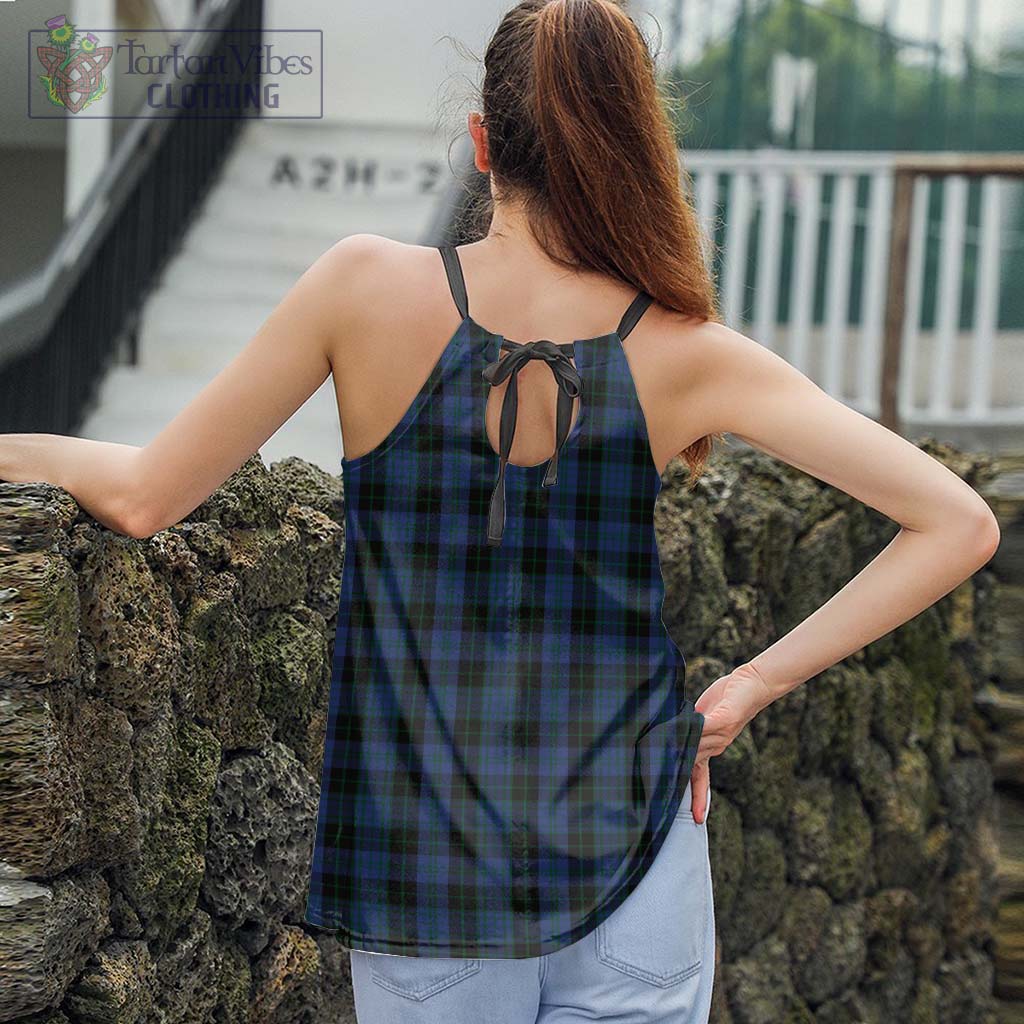 Tartan Vibes Clothing Clergy Blue Tartan Loose Halter Neck Camisole