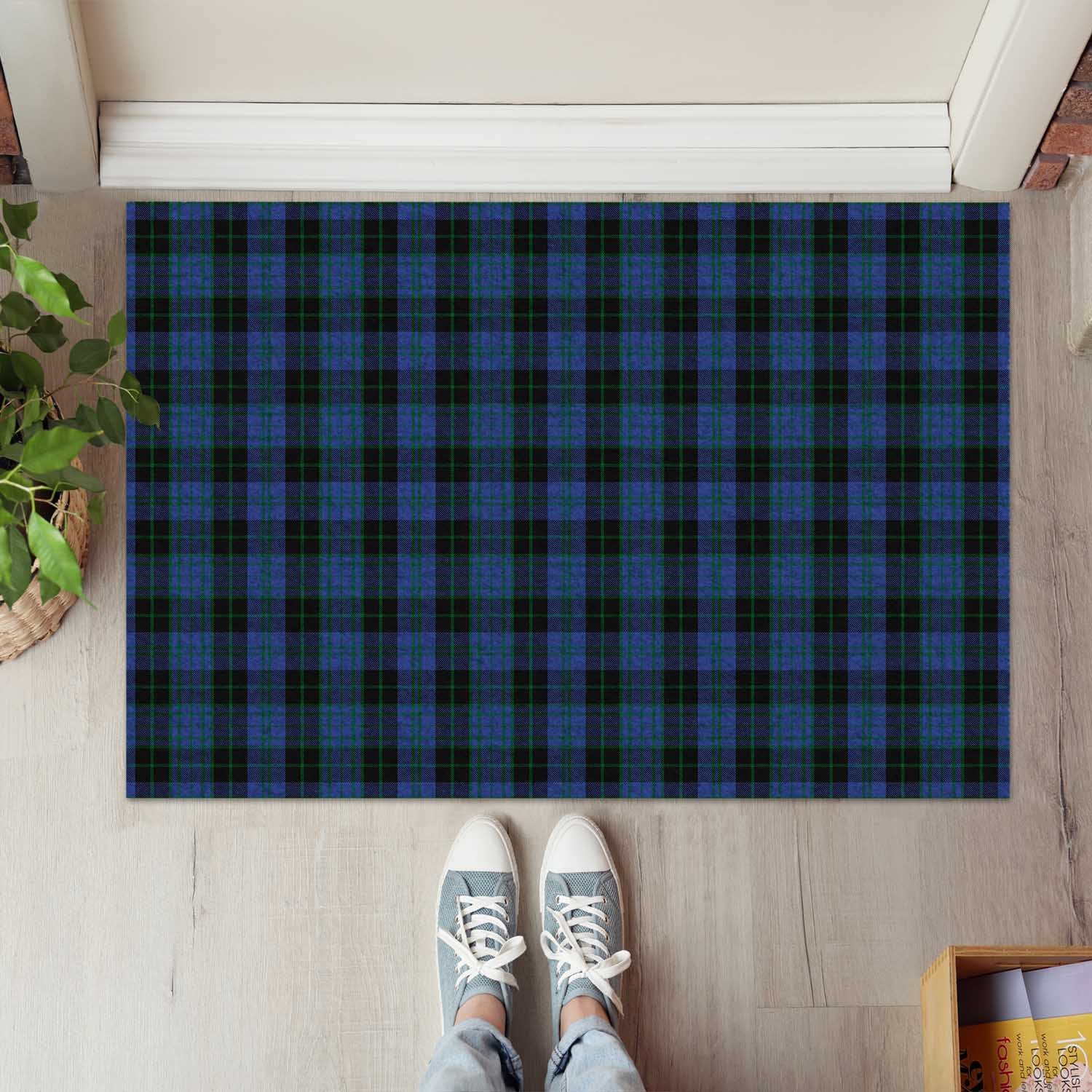 Clergy Blue Tartan Door Mat - Tartanvibesclothing