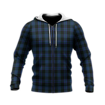 Clergy Blue Tartan Knitted Hoodie