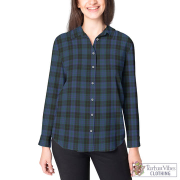 Clergy Blue Tartan Women's Casual Shirt