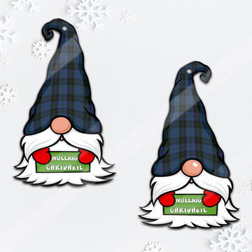 Clergy Blue Gnome Christmas Ornament with His Tartan Christmas Hat